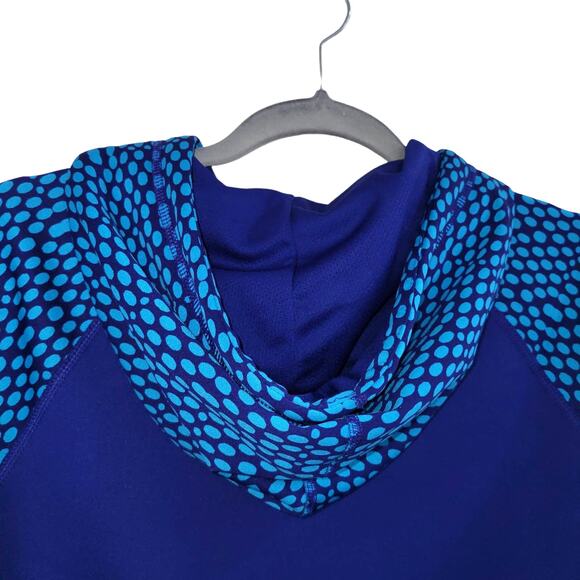 Nike Therma Fit All Time Just Do It Blue Pattern Hoodie Women Sz M - Picture 4 of 5